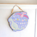 Petit Cheri 'Be Roarsome Today' Dinosaur Hanging Plaque