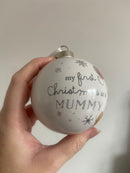 IMPERFECT Disney Baby's Minnie Mouse 'My First Christmas as a Mummy' Ceramic Bauble in Gift Box