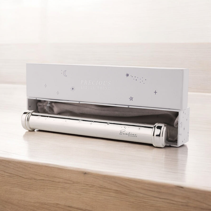 PRE-ORDER Bambino Silver Plated Celestial Certificate Holder with Luxury Packaging
