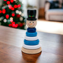 Snowman Wooden Stacking Ring Toy in Festive Gift Box