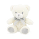 Keeleco Baby White & Grey Bear with Ribbon Plush Toy (100% Recycled) - 15cm