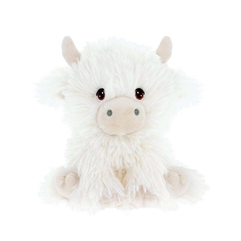 Keeleco Cream Shaggy Cow Plush Toy (100% Recycled) - 18cm