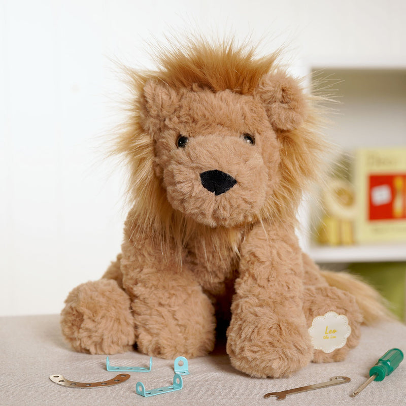 Leo The Sitting Lion Softie - Brown Plush Toy in House Gift Box (23cm)
