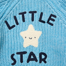 'Little Star' Blue Cotton Knit Baby Cardigan with Embroidery Detail - 0-12M