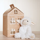 Lottie The Sitting Lamb Softie - White Plush Toy in Optional House Gift Box (22cm)