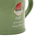 Love Life Christmas 'Daddy From Your Cheeky Little Elf' Embossed Green Mug