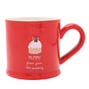Love Life Christmas 'Mummy From Your Little Pudding' Embossed Red Mug