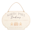North Pole Bakery Rustic-Style Hanging Christmas Sign - 30cm