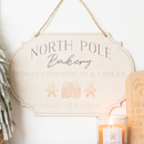 North Pole Bakery Rustic-Style Hanging Christmas Sign - 30cm