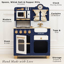Oxford Wooden Play Kitchen – Blue Pretend Cooking Set by Le Toy Van