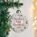 Personalised 'First Christmas' Glass Bauble