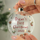 Personalised 'First Christmas' Glass Bauble
