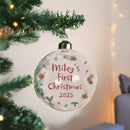 Personalised 'First Christmas' Glass Bauble