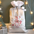 Personalised Christmas Unicorn Luxury Pom Pom Sack