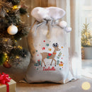 Personalised Reindeer Luxury Pom Pom Christmas Sack