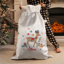 Personalised Reindeer Luxury Pom Pom Christmas Sack