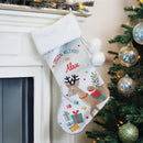 Personalised Reindeer Luxury Pom Pom Christmas Stocking