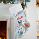 Personalised Reindeer Luxury Pom Pom Christmas Stocking