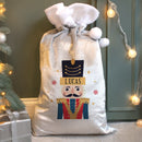 Personalised Christmas Nutcracker Luxury Pom Pom Sack