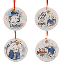 Paddington Set of 4 Mini Gold Snowflake Ceramic Decorations