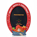 Paddington 'Merry Bear-y Christmas' Embossed Resin Oval Photo Frame - 4" x 6"