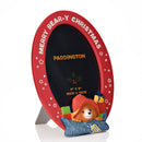 Paddington 'Merry Bear-y Christmas' Embossed Resin Oval Photo Frame - 4" x 6"