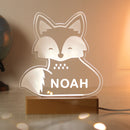 Personalised Fox Wooden Based LED Colour-Changing Light