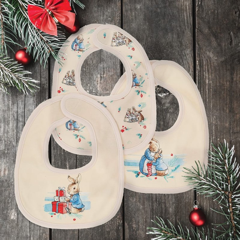 Peter Rabbit Baby Collection Set of 3 Christmas Bibs