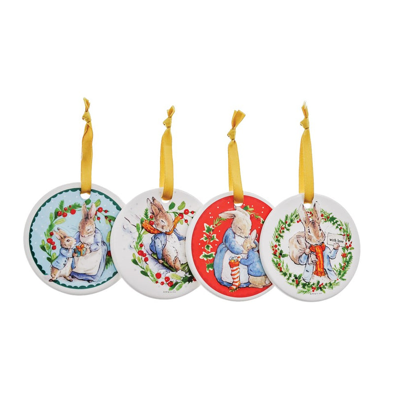 Peter Rabbit Set of 4 Christmas Decorations