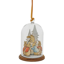 Peter Rabbit and Family at Christmas Wooden Hanging Cloche Ornament