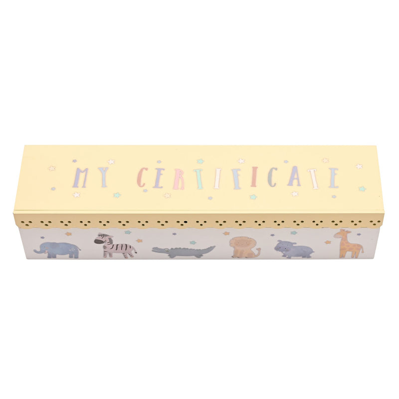 Petit Cheri Animal-Themed Scallop Birth Certificate Holder