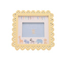 Petit Cheri Animals 'Coming Soon' Yellow Scallop Frame - 4 x 3"