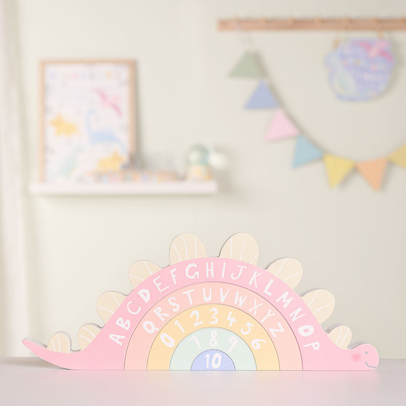 Petit Cheri Dinosaur Letters and Numbers Plaque