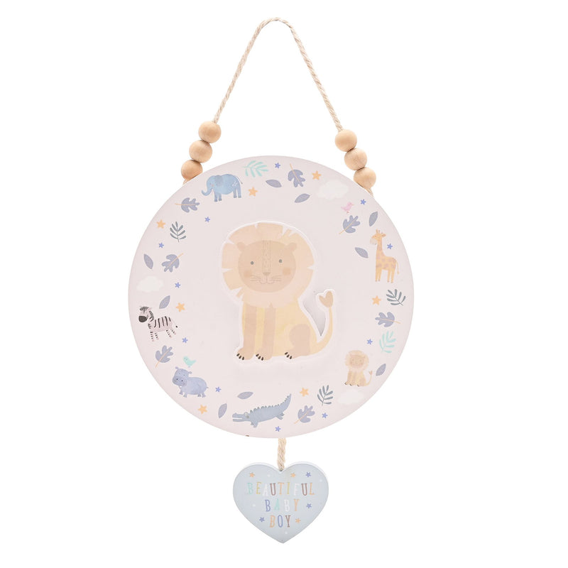 Petit Cheri 'Beautiful Baby Boy' Lion Round Plaque