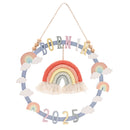 Petit Cheri 'Born in 2025' Rainbow Hanging Hoop Plaque