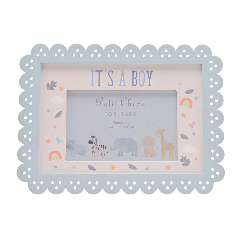 Petit Cheri 'It's a Boy' Blue Scallop Frame - 6 x 4"