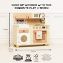 Wooden Rattan Family Play Kitchen with Eco Play Food Accessories by Le Toy Van