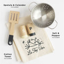 Wooden Rattan Family Play Kitchen with Eco Play Food Accessories by Le Toy Van
