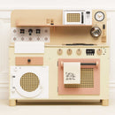 Wooden Rattan Family Play Kitchen with Eco Play Food Accessories by Le Toy Van