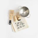 Wooden Rattan Family Play Kitchen with Eco Play Food Accessories by Le Toy Van