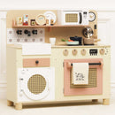 Wooden Rattan Family Play Kitchen with Eco Play Food Accessories by Le Toy Van