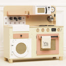 Wooden Rattan Family Play Kitchen with Eco Play Food Accessories by Le Toy Van