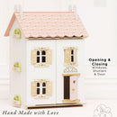 Roseheart Wooden Dolls House – Soft Pink Family Play House by Le Toy Van