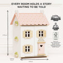 Roseheart Wooden Dolls House – Soft Pink Family Play House by Le Toy Van