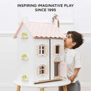 Roseheart Wooden Dolls House – Soft Pink Family Play House by Le Toy Van