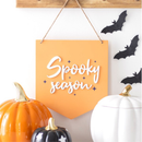 'Spooky Season' Pastel Orange Halloween Hanging Plaque - 22cm