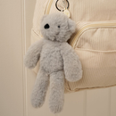 Ste The Bear Softie - Light Grey Plush Toy Keyring