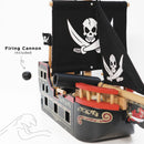 Barbarossa Pirate Ship Wooden Playset with Sails, Cannon & Characters – Wooden Adventure Toy Boat by Le Toy Van