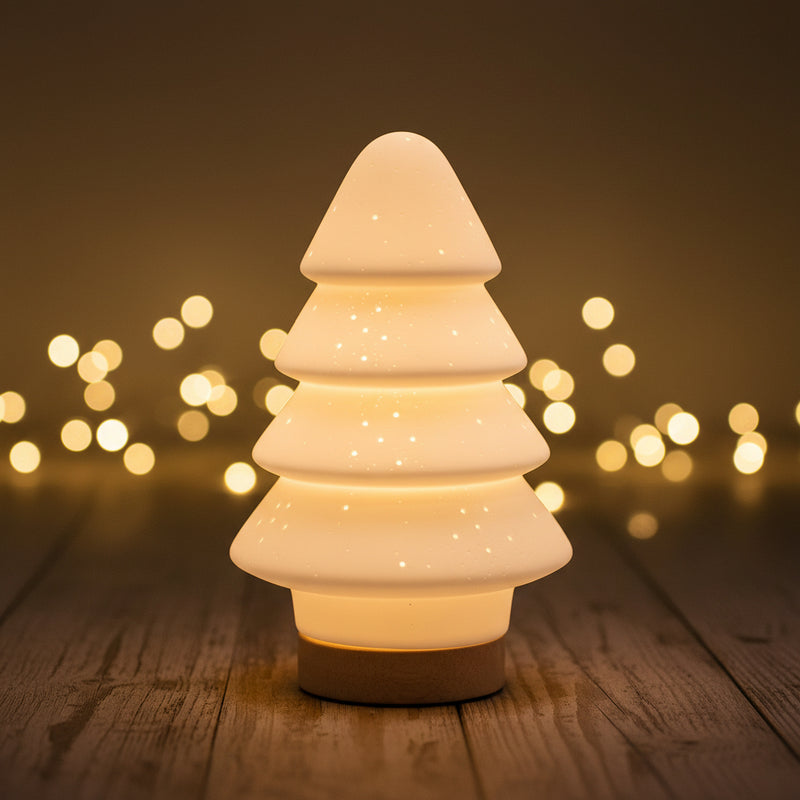 The Seasonal Gift Co. White Porcelain Christmas Tree Lamp - 22cm