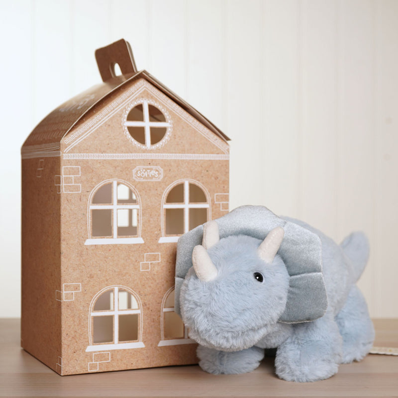 Tyrone The Dinosaur Softie - Blue Plush Toy in Optional Gift Box (40cm)